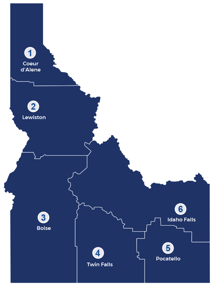 Regional map of Idaho